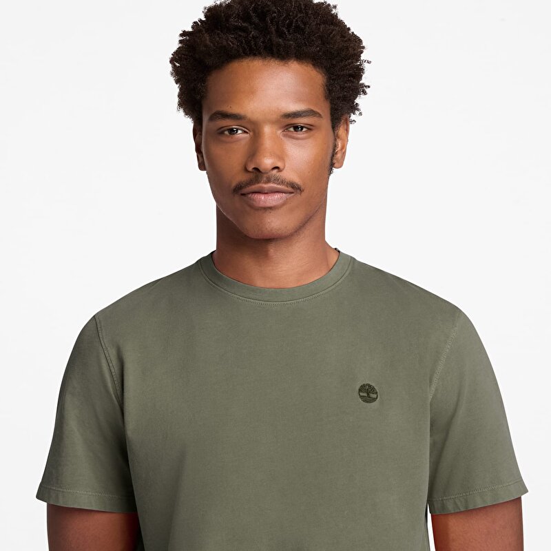 Erkek Yeşil Dunstan River Garment Dye Kısa Kollu Tişört