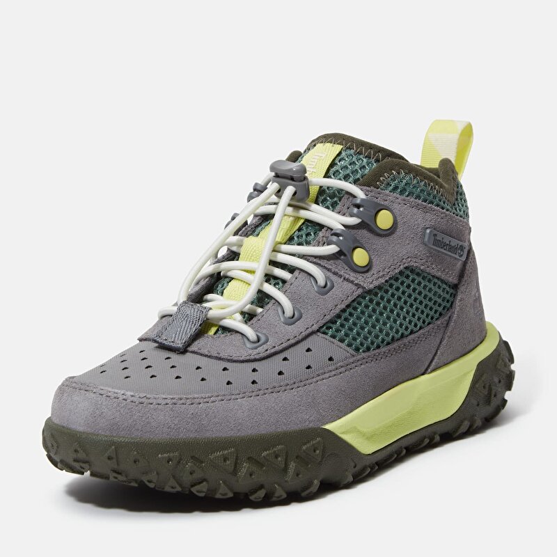 Küçük Çocuklar Gri GreenStride™ Motion 6 Yarım Boğazlı ve Bağcıklı Spor Ayakkabı