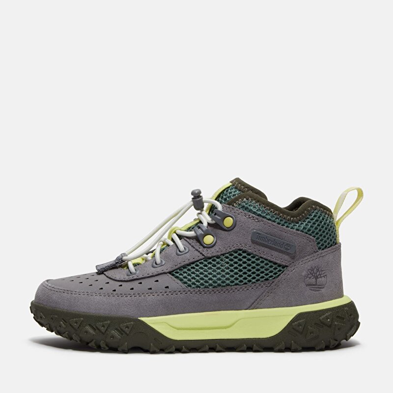 Küçük Çocuklar Gri GreenStride™ Motion 6 Yarım Boğazlı ve Bağcıklı Spor Ayakkabı