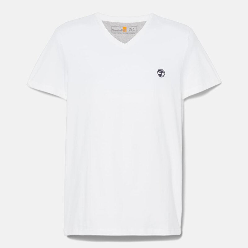 Erkek Beyaz Dunstan River V Yakalı Kısa Kollu Tişört
