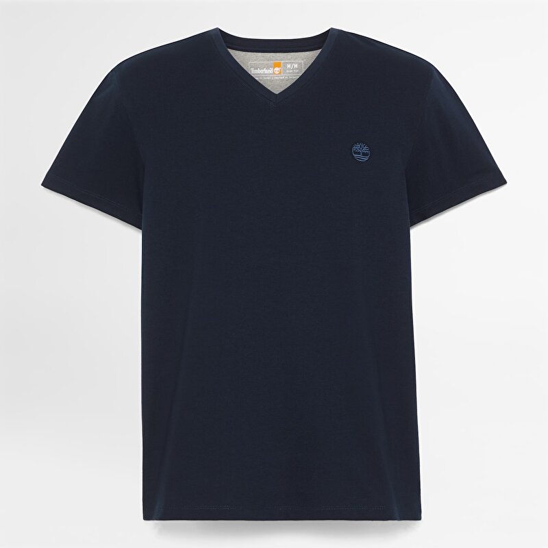 Erkek Koyu Mavi Dunstan River V Yakalı Kısa Kollu Tişört
