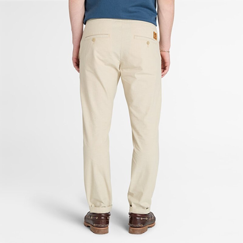 Erkek Bej Pamuklu Keten Jogger