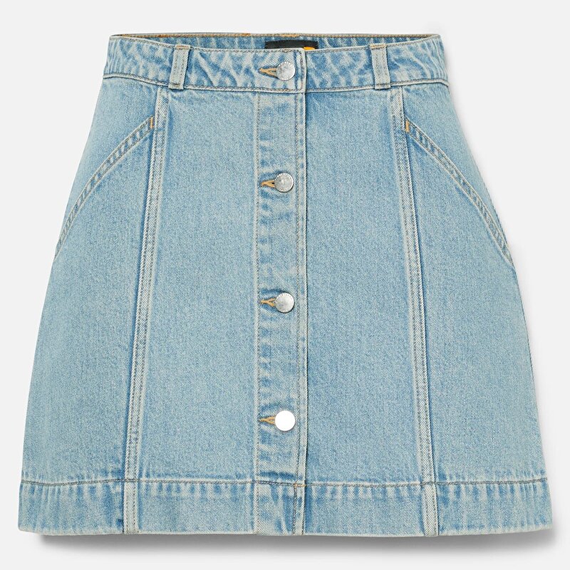 Kadın Mavi Refibra™ Denim Etek