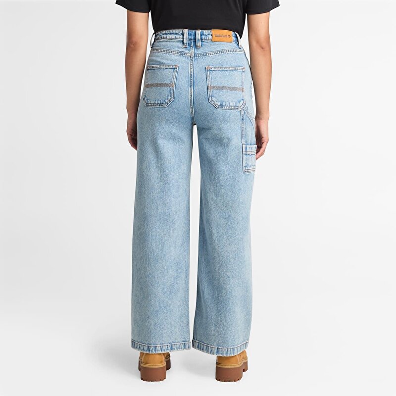 Kadın Açık Mavi Denim Carpenter Pantolon