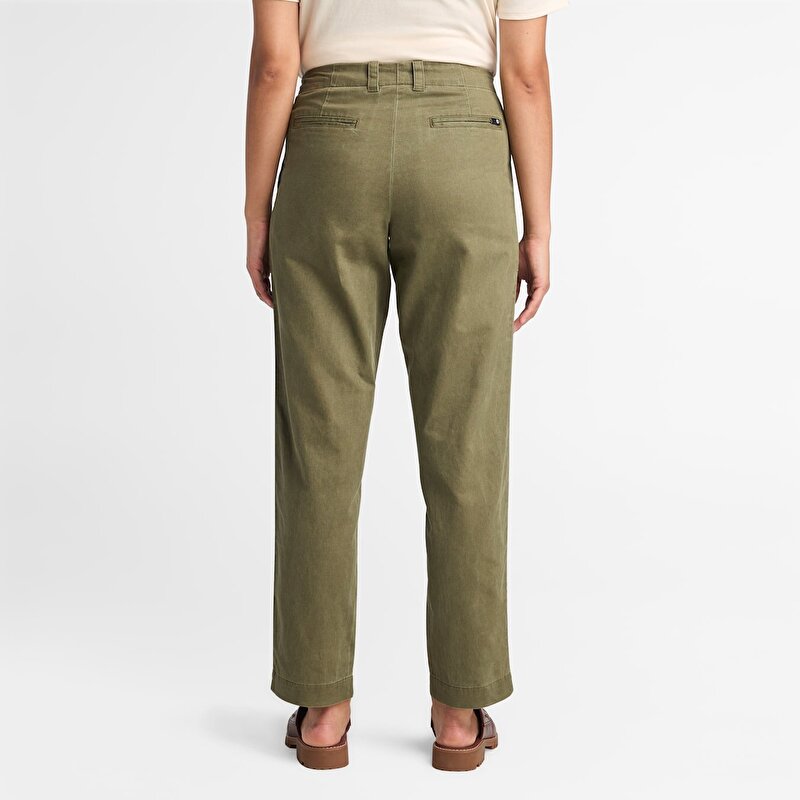 Kadın Yeşil Keten Utility Fatigue Pantolon