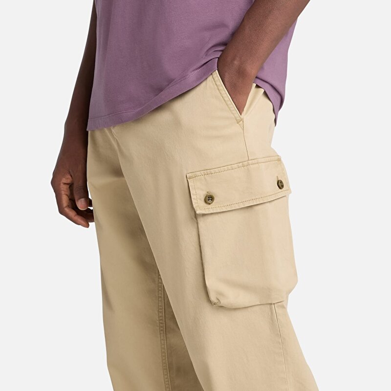 Erkek Bej Brookline Fitilli Kargo Pantolon