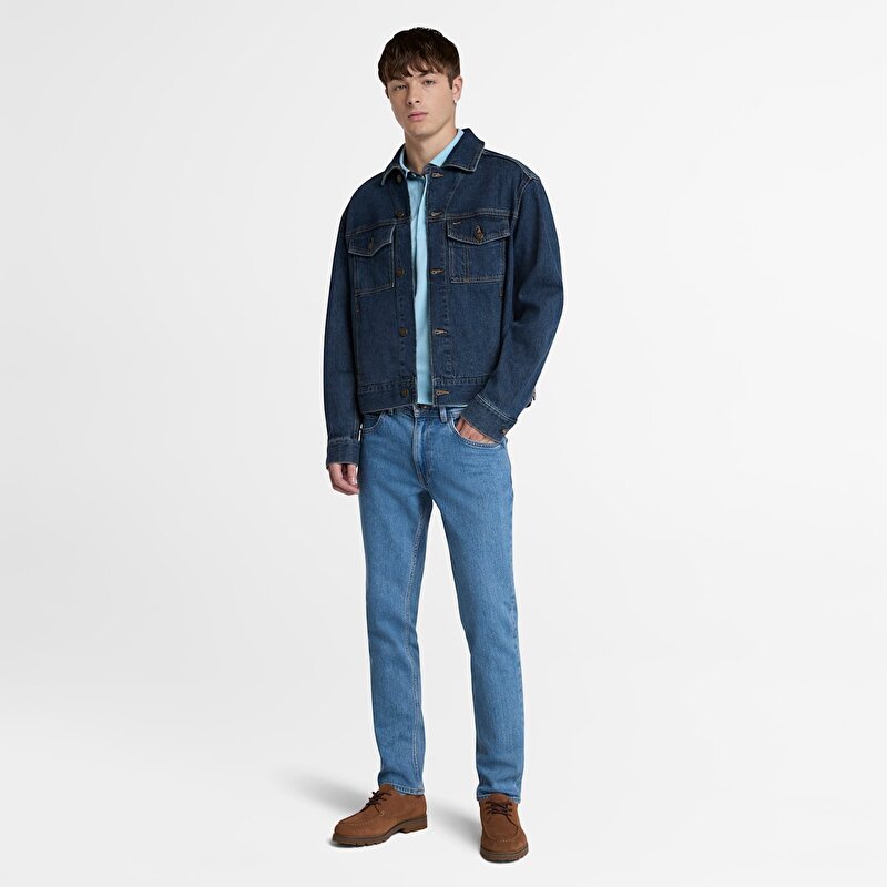Erkek Mavi Baboosic Brook Oxford Kısa Kollu Polo