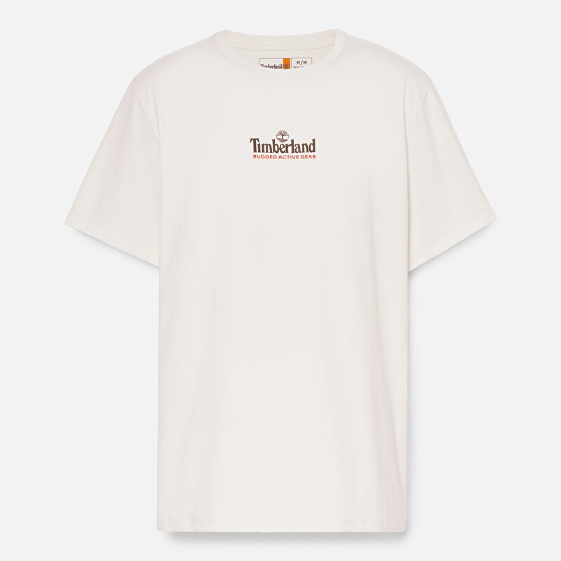 Erkek Beyaz Back On The Road Grafik Baskılı Tişört