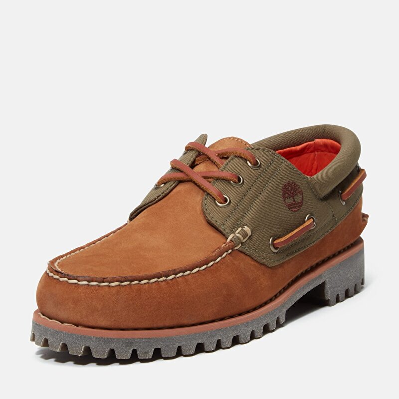 Erkek Kahverengi Timberland® Authentic El Yapımı 3 Delikli Tekne Ayakkabısı