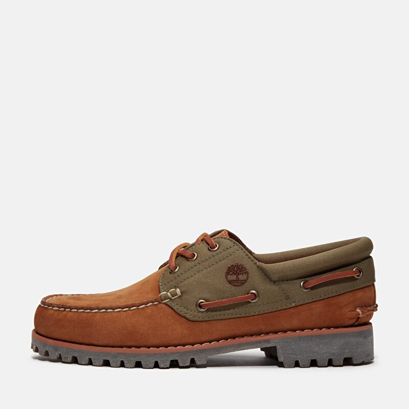 Erkek Kahverengi Timberland® Authentic El Yapımı 3 Delikli Tekne Ayakkabısı