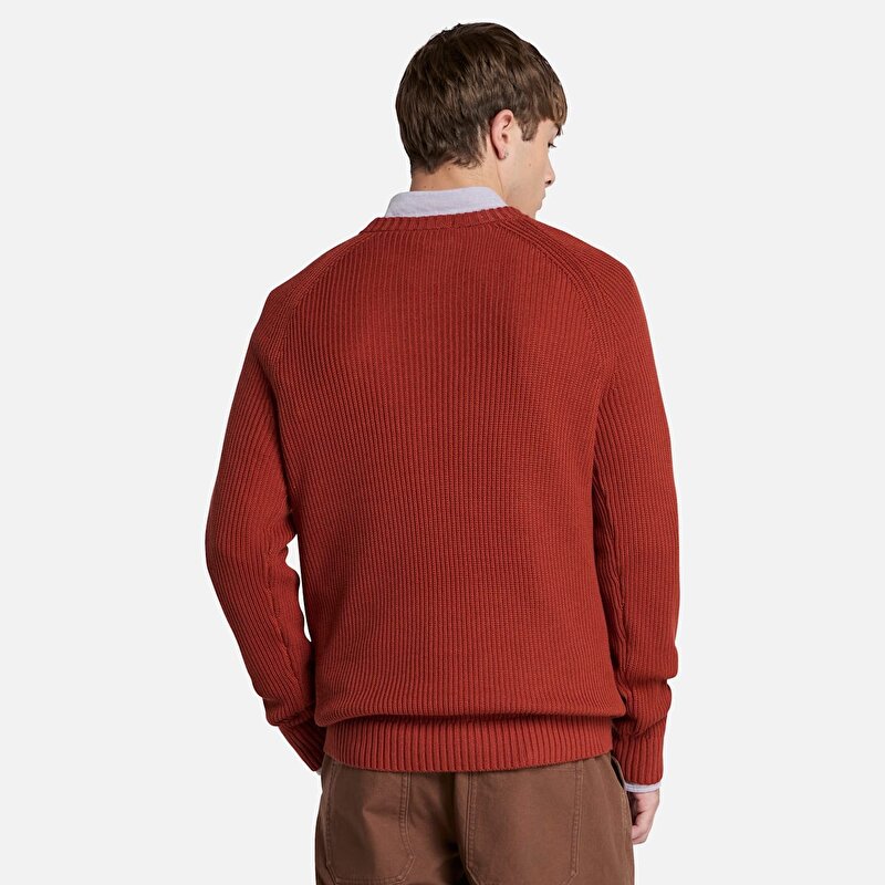 Erkek Kırmızı Ribanalı Örgü Reglan Kazan