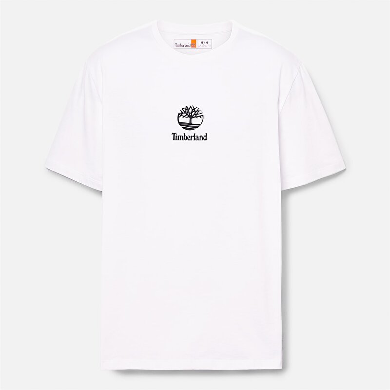 Erkek Beyaz Print Stack Logo Tişört