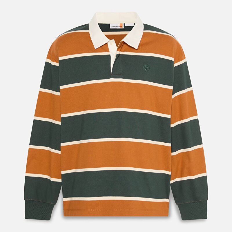 Unisex Kahverengi/Koyu Yeşil Rugby Polo Yaka Tişört