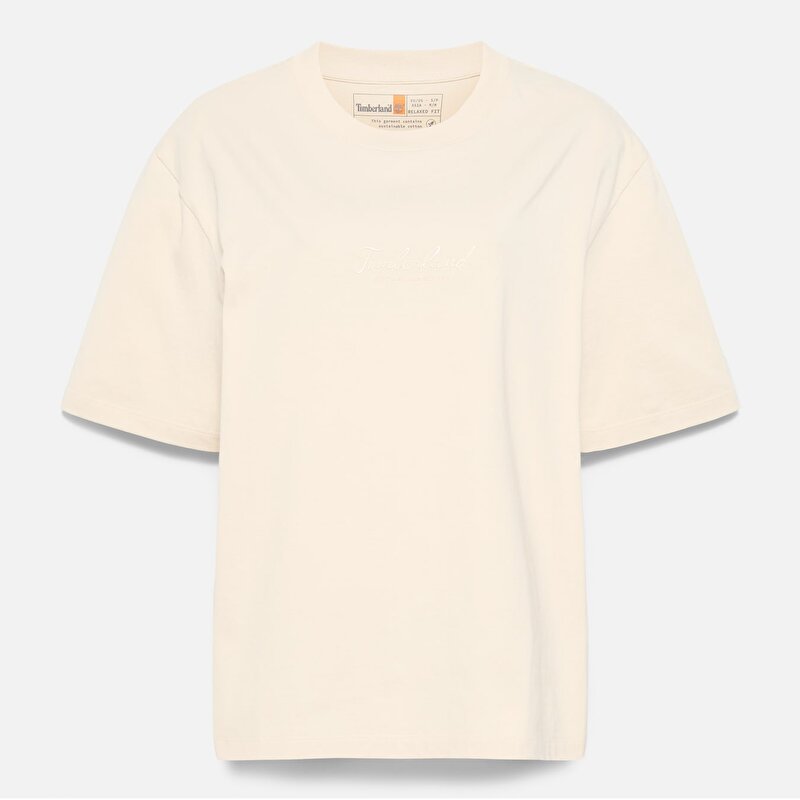 Kadın Bej Lush Comfort Kısa Kollu Tişört