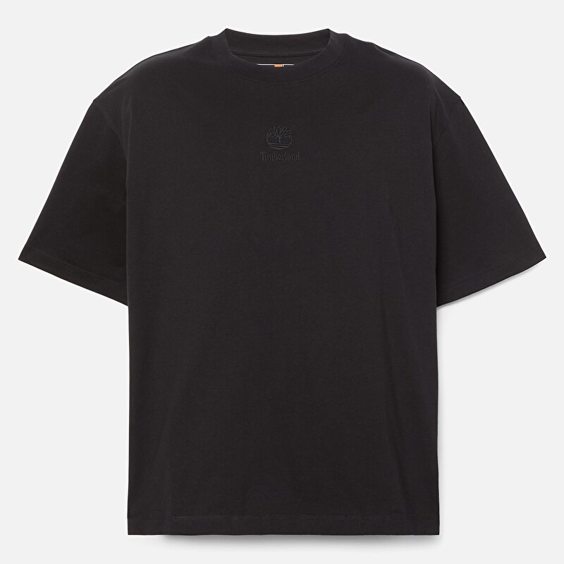 Erkek Siyah Hampton Tonal Dikey Logolu Tişört