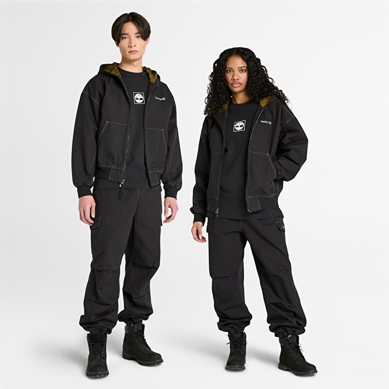 Unisex Siyah Building Blocks Kısa Kollu Grafik Baskılı Tişört