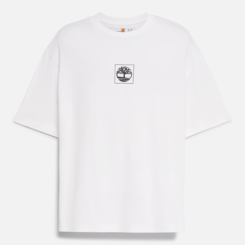 Unisex Beyaz Building Blocks Kısa Kollu Grafik Baskılı Tişört