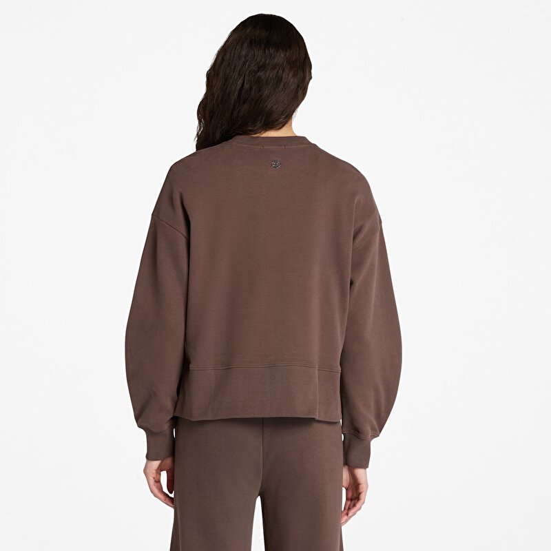 Kadın Kahverengi Lush Comfort Bisiklet Yaka Sweatshirt