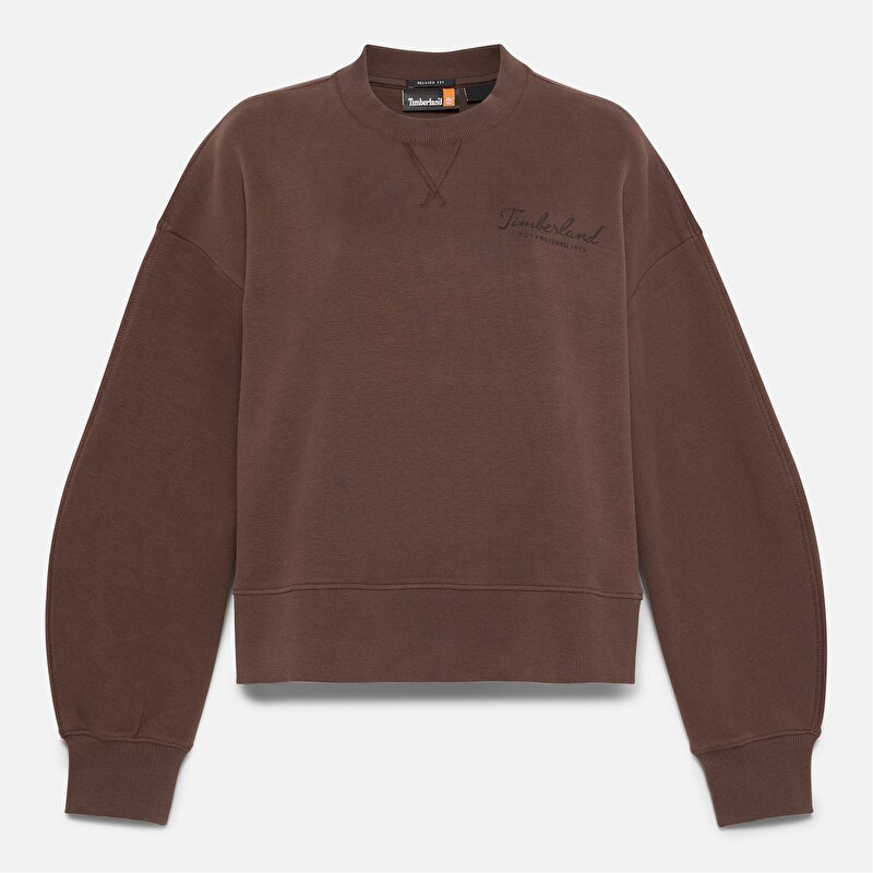 Kadın Kahverengi Lush Comfort Bisiklet Yaka Sweatshirt