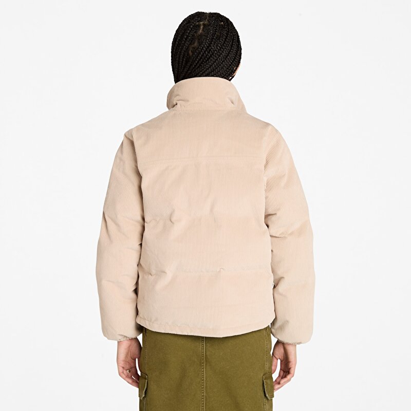 Kadın Bej Welch Mountain Su Geçirmez Fitilli Kadife Şişme Mont