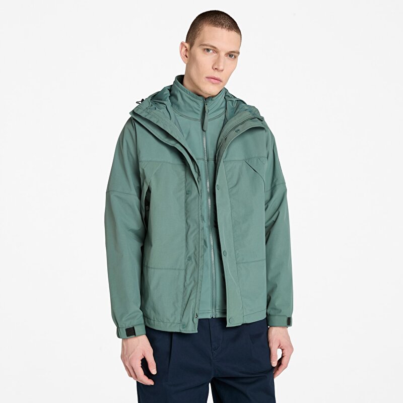 Erkek Yeşil Winnick Su Geçirmez 3'ü 1 Arada Mont