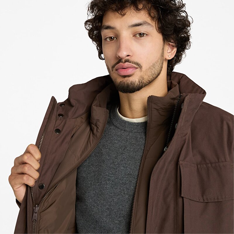 Erkek Kahverengi Abington Su Geçirmez 3'ü 1 Arada Mont