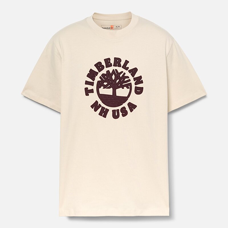 Erkek Bej Holiday Grafik Baskılı Kısa Kollu Tişört