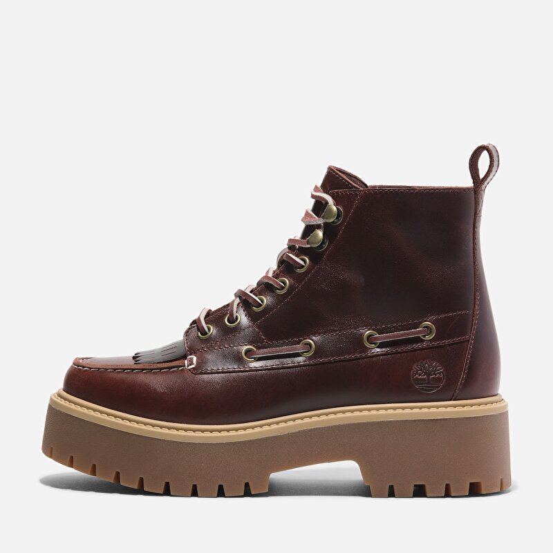 Kadın Koyu Kırmızı Stone Street Platform Püsküllü Bot