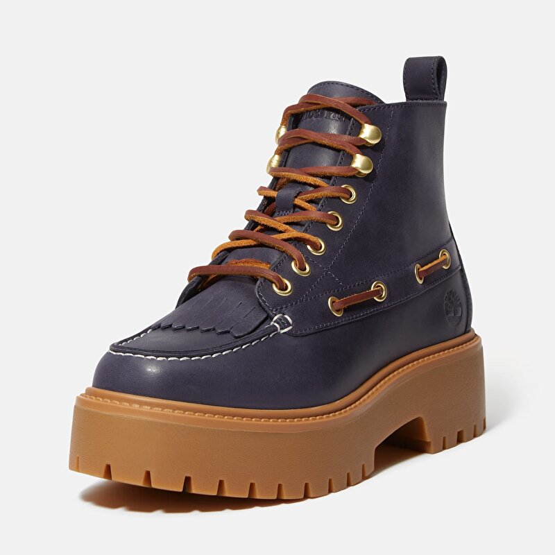 Kadın Koyu Mavi Stone Street Platform Püsküllü Bot