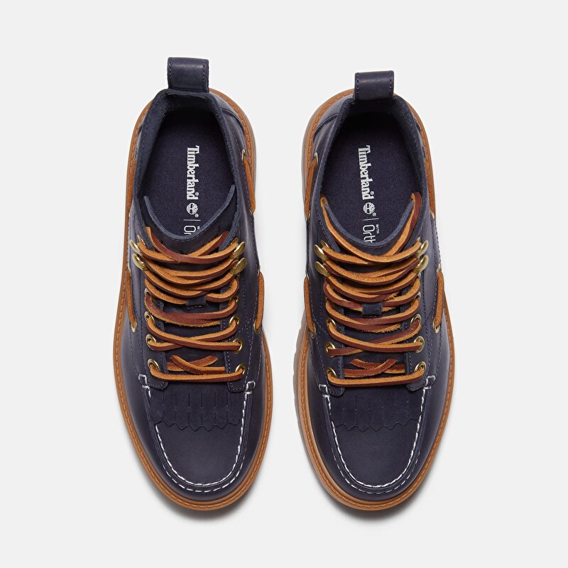 Kadın Koyu Mavi Stone Street Platform Püsküllü Bot