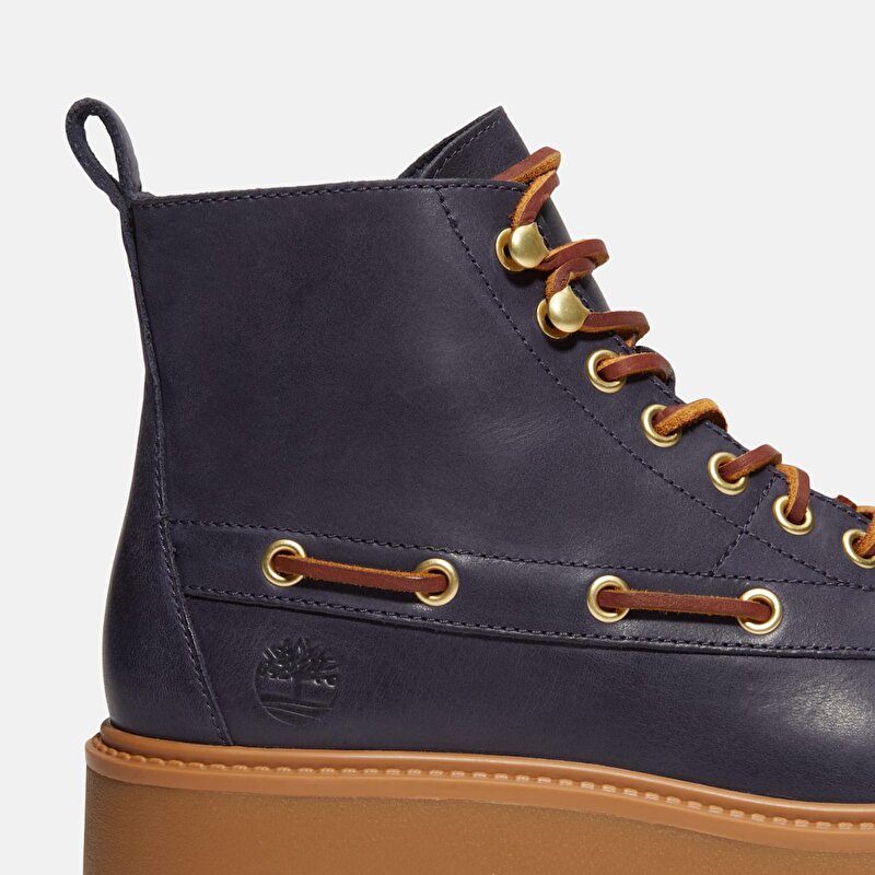 Kadın Koyu Mavi Stone Street Platform Püsküllü Bot