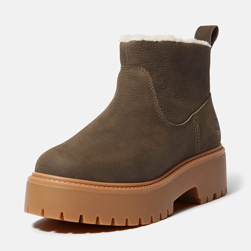 Kadın Koyu Kahverengi Stone Street Sıcak Tutan Astarlı Platform Bot