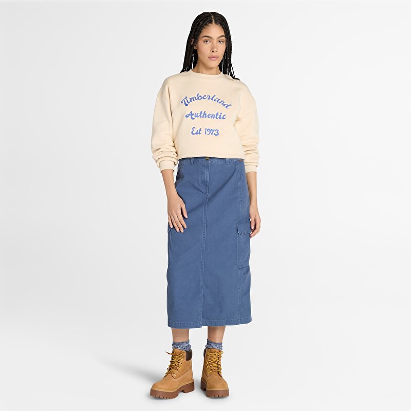 Kadın Bej İç Yüzü Şardonlu Bisiklet Yaka Sweatshirt