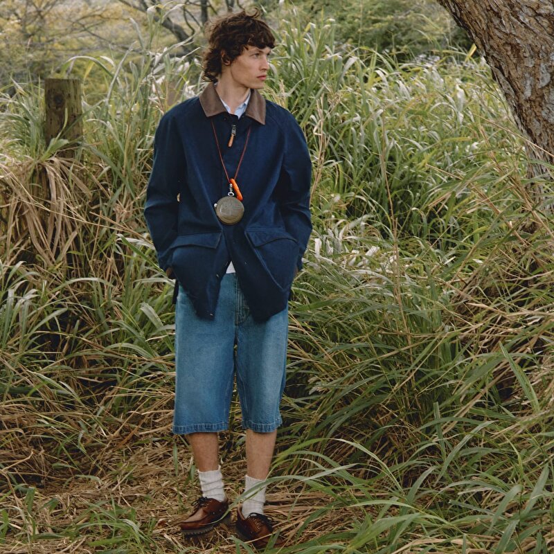 Erkek Koyu Mavi Wenham Su Geçirmez Barn Ceket