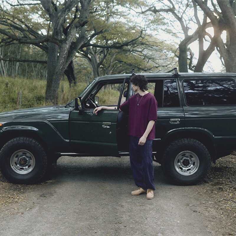 Erkek Bordo Hampton Tonal Dikey Logolu Tişört