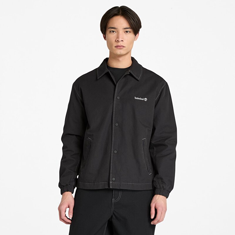 Unisex Siyah Yıkanmış Duck Kanvas Yalıtımlı Ceket