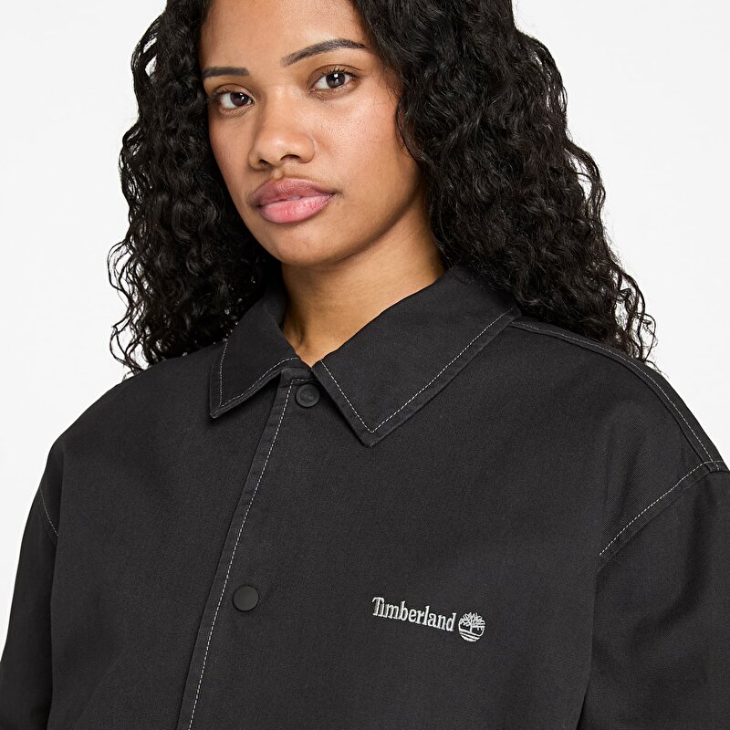 Unisex Siyah Yıkanmış Duck Kanvas Yalıtımlı Ceket