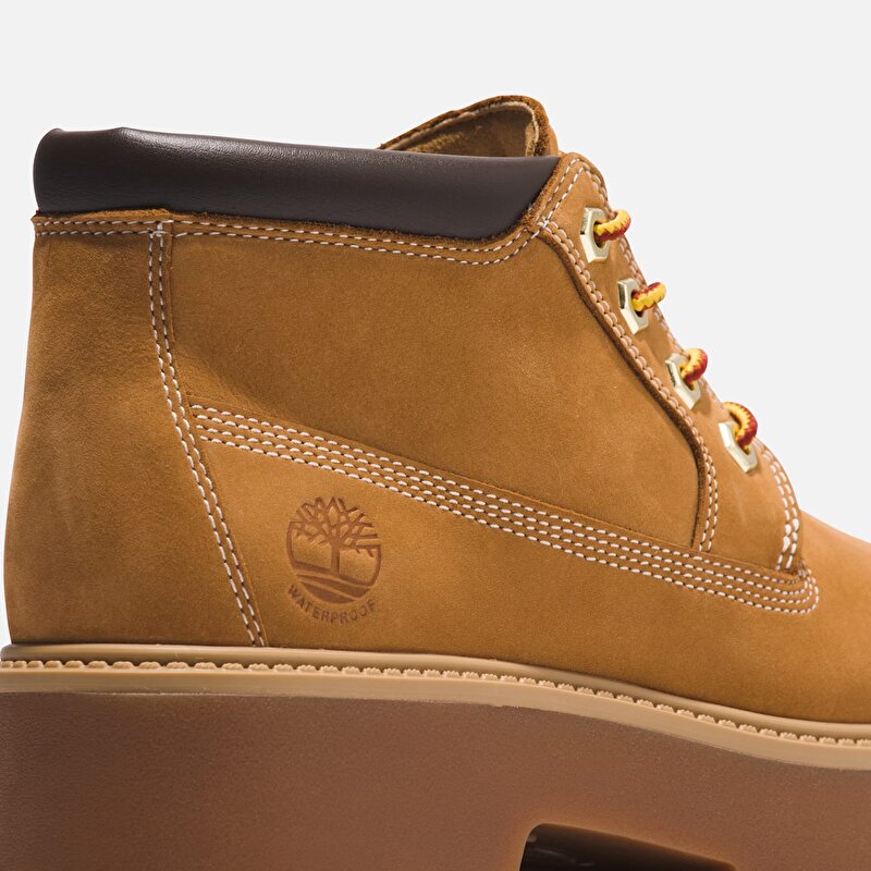 Kadın Sarı Stone Street Yarım Boğazlı ve Bağcıklı Su Geçirmez Bot