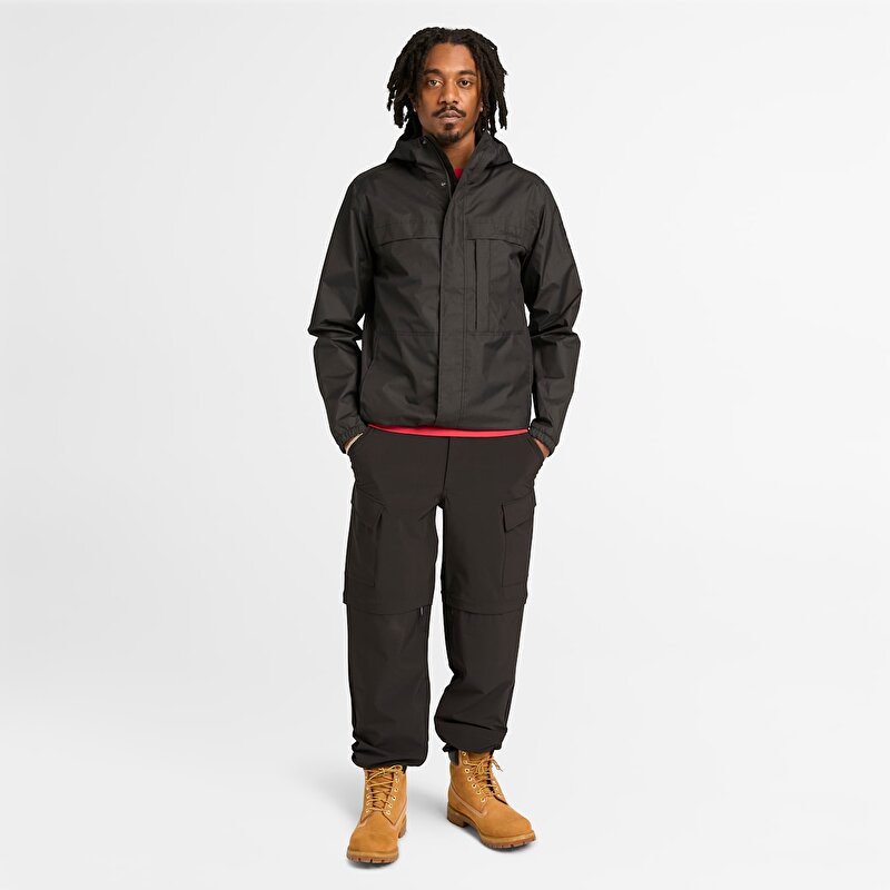 Erkek Benton Suya Dayanıklı Siyah Yağmurluk