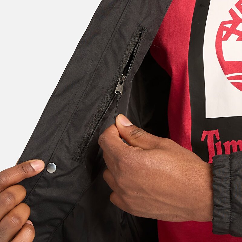 Erkek Benton Suya Dayanıklı Siyah Yağmurluk