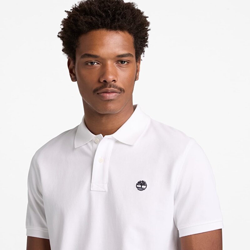 Erkek Millers River Pique Beyaz Polo Yaka Tişört
