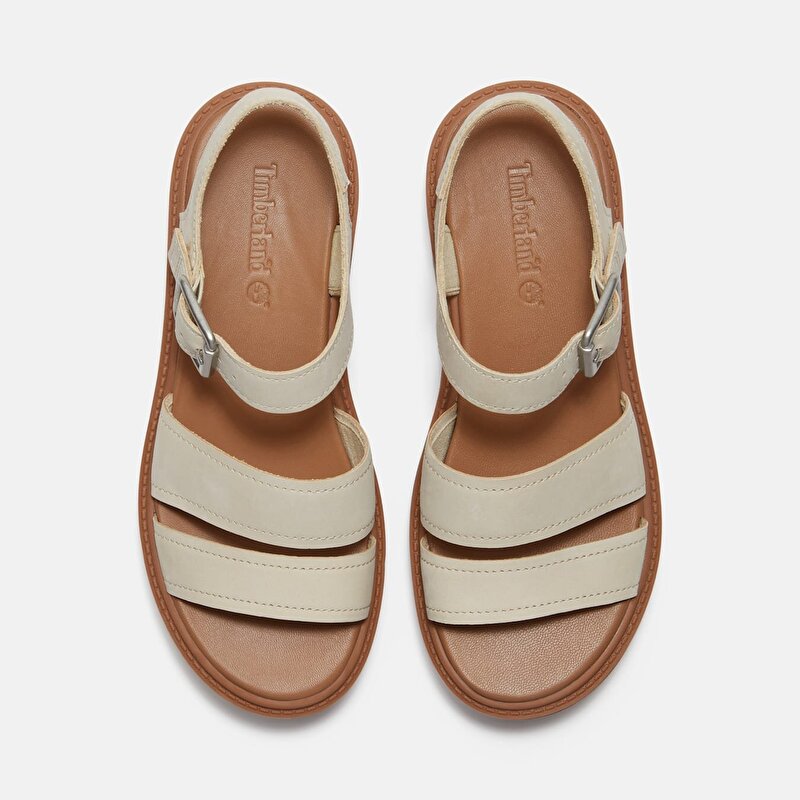 Kadın Stone Street Platform Arkadan Bantlı Açık Bej Sandalet