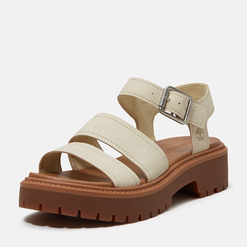 Kadın Stone Street Platform Arkadan Bantlı Açık Bej Sandalet