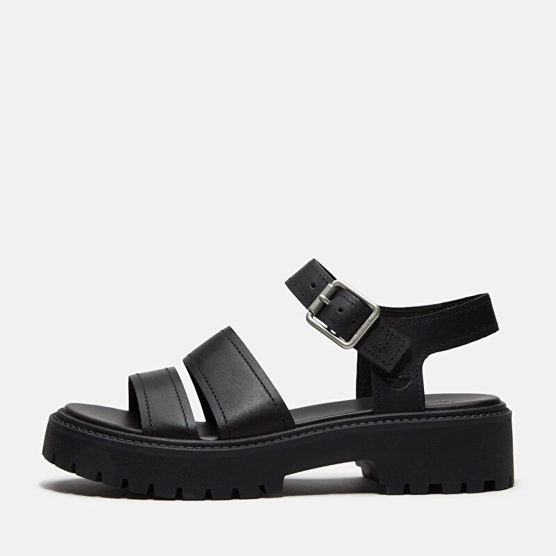 Kadın Stone Street Siyah Platform Arkadan Bantlı Sandalet