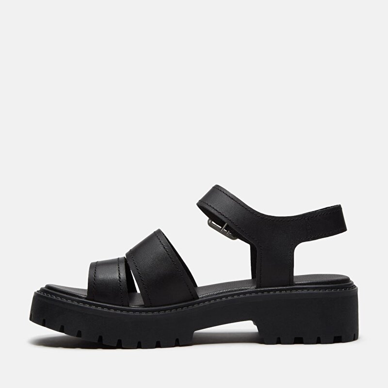 Kadın Stone Street Siyah Platform Arkadan Bantlı Sandalet