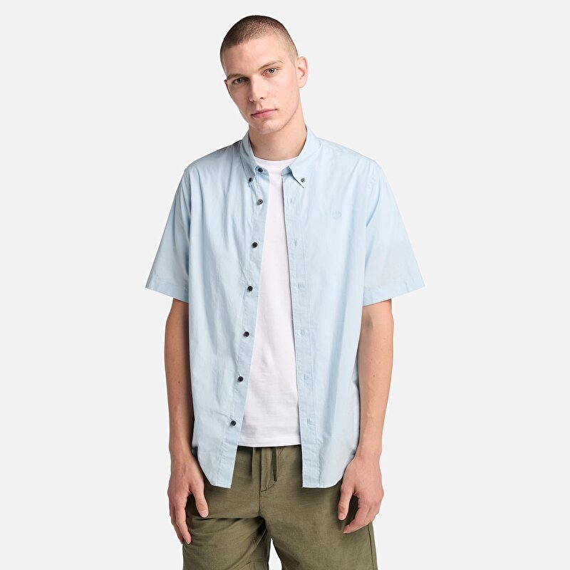 Erkek Lacivert Uzun Kollu Stretch Poplin Gömlek