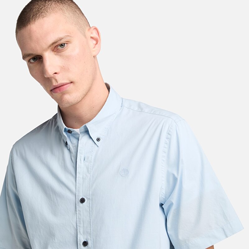 Erkek Lacivert Uzun Kollu Stretch Poplin Gömlek