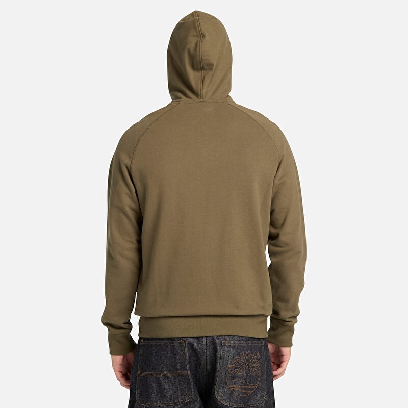 Erkek Exeter River Yeşil/Kahverengi Tam Fermuarlı Kapüşonlu