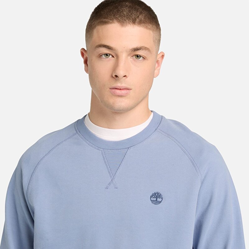 Erkek Exeter River Mavi Bisiklet Yaka Sweatshirt