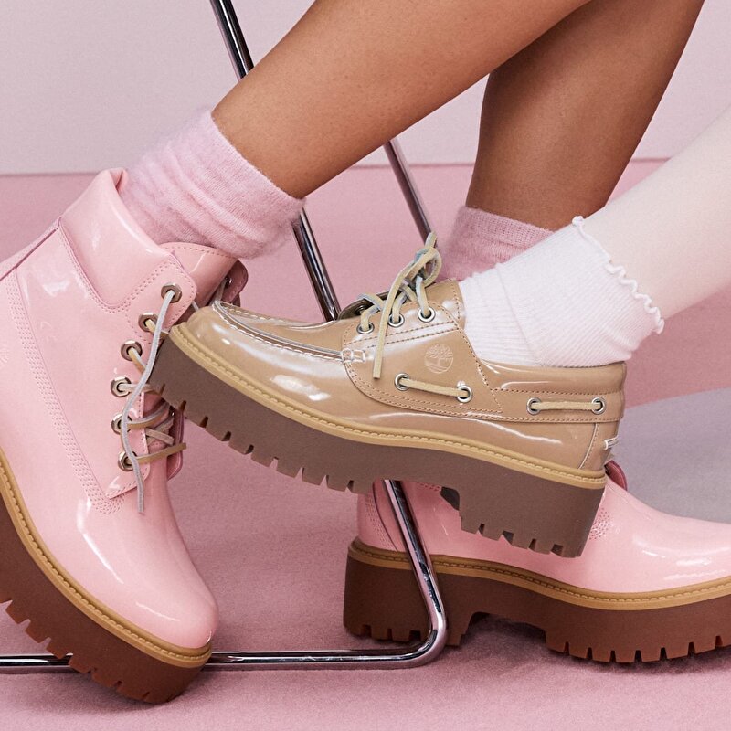 Kadın Stone Street Platform Bej Tekne Ayakkabısı